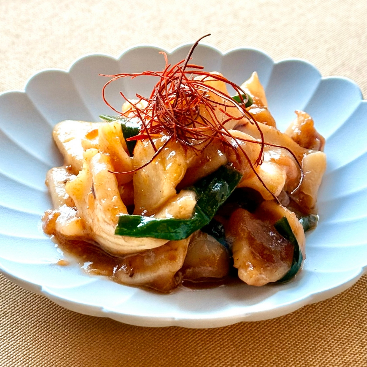 【沙爹鱿鱼】沙茶醤を使ったイカのサテ風味蒸し