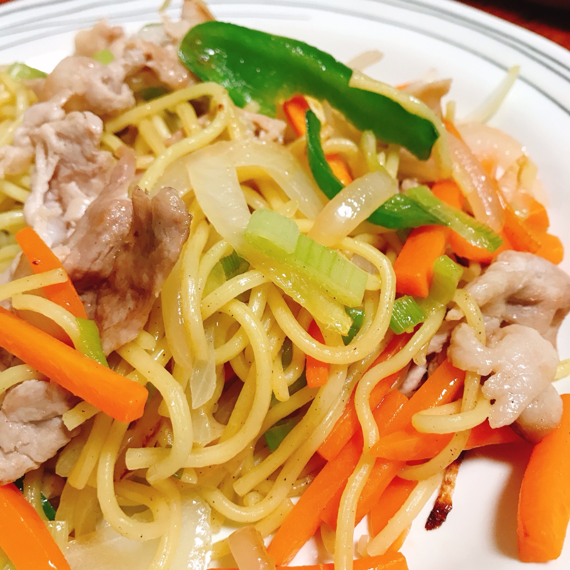 長ネギの塩焼きそば