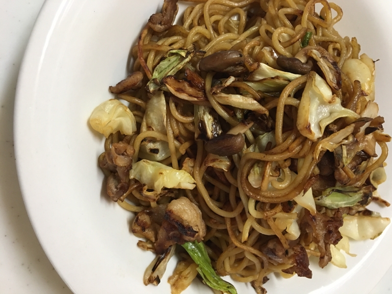 茄子としめじ(*^^*)ソース焼きそば☆