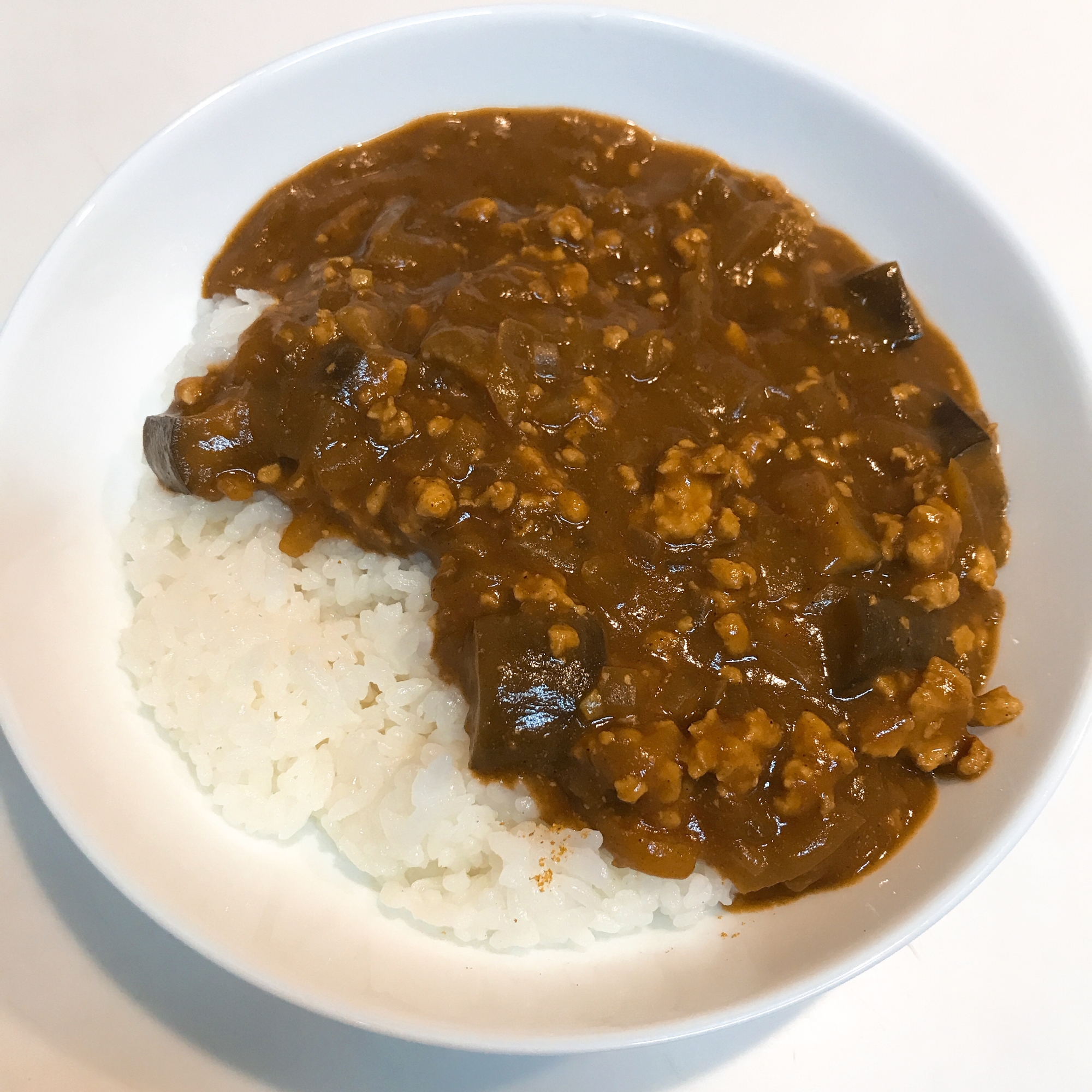 鶏胸肉でヘルシー仕上げ☆茄子のキーマカレー