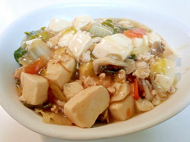 豆腐と鶏挽き肉のあんかけ丼