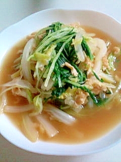 白菜水菜の煮浸し