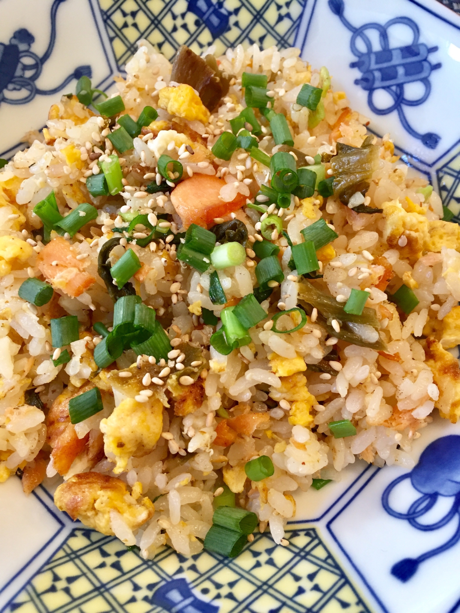 鮭と高菜のチャーハン