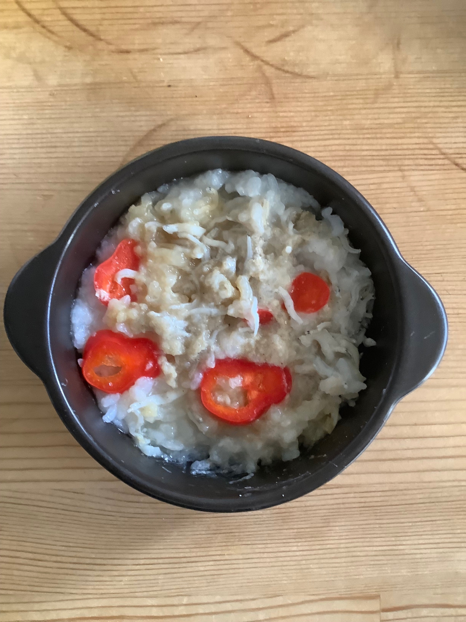 パプリカしらすそば粉入りおじや♪