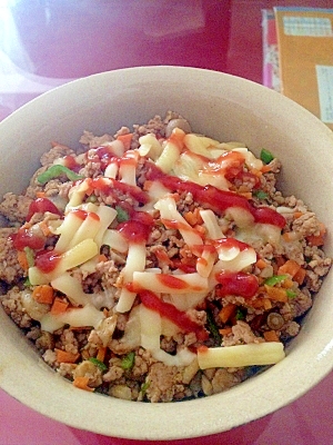 ロコモコ風ミンチ丼