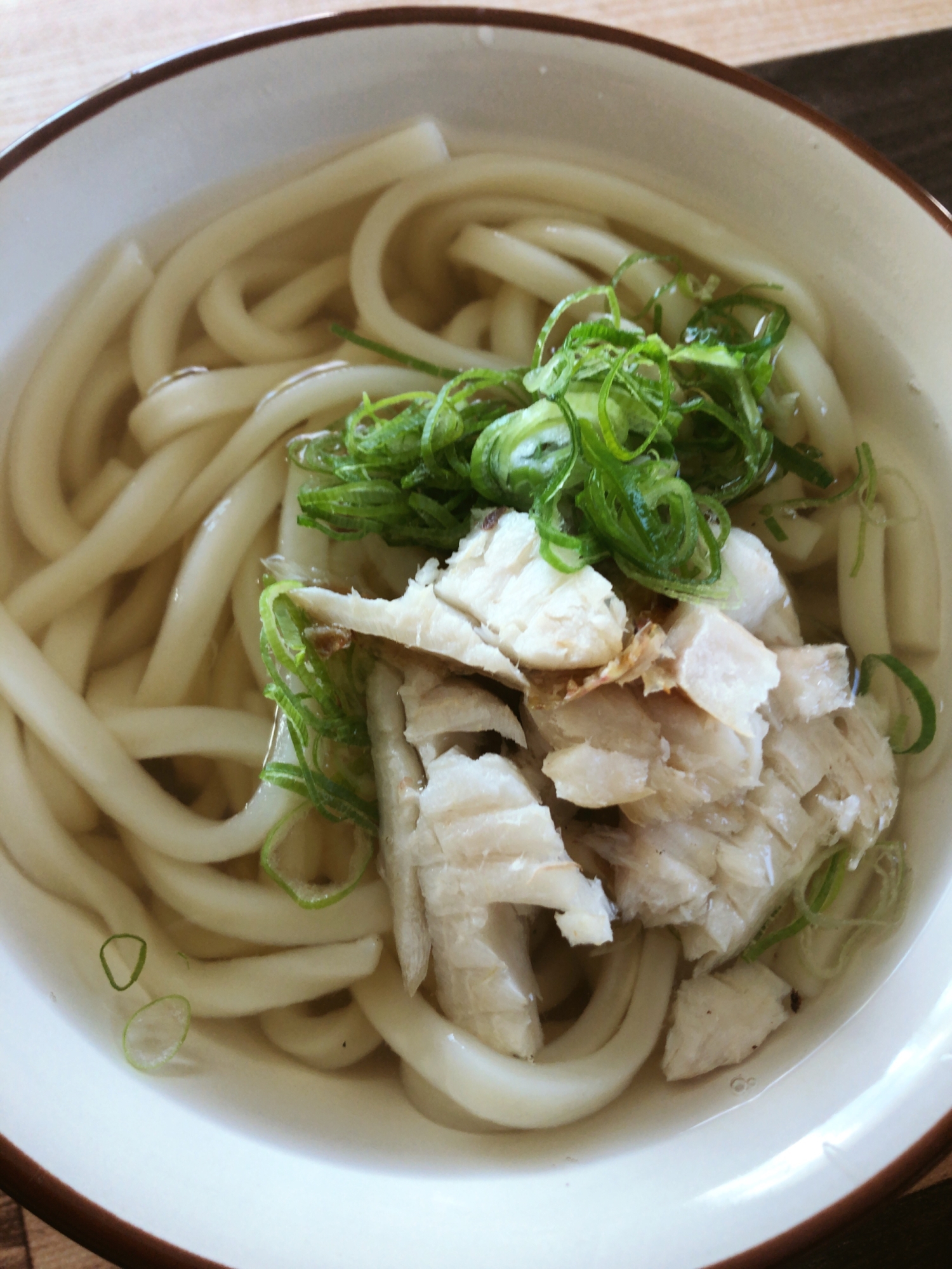 焼き魚入りぶっかけうどん