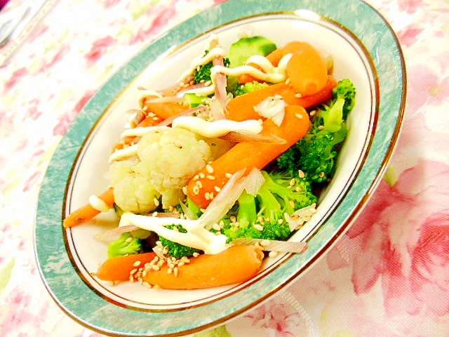 ❤彩り野菜と茗荷と生姜のマヨ・サラダ❤
