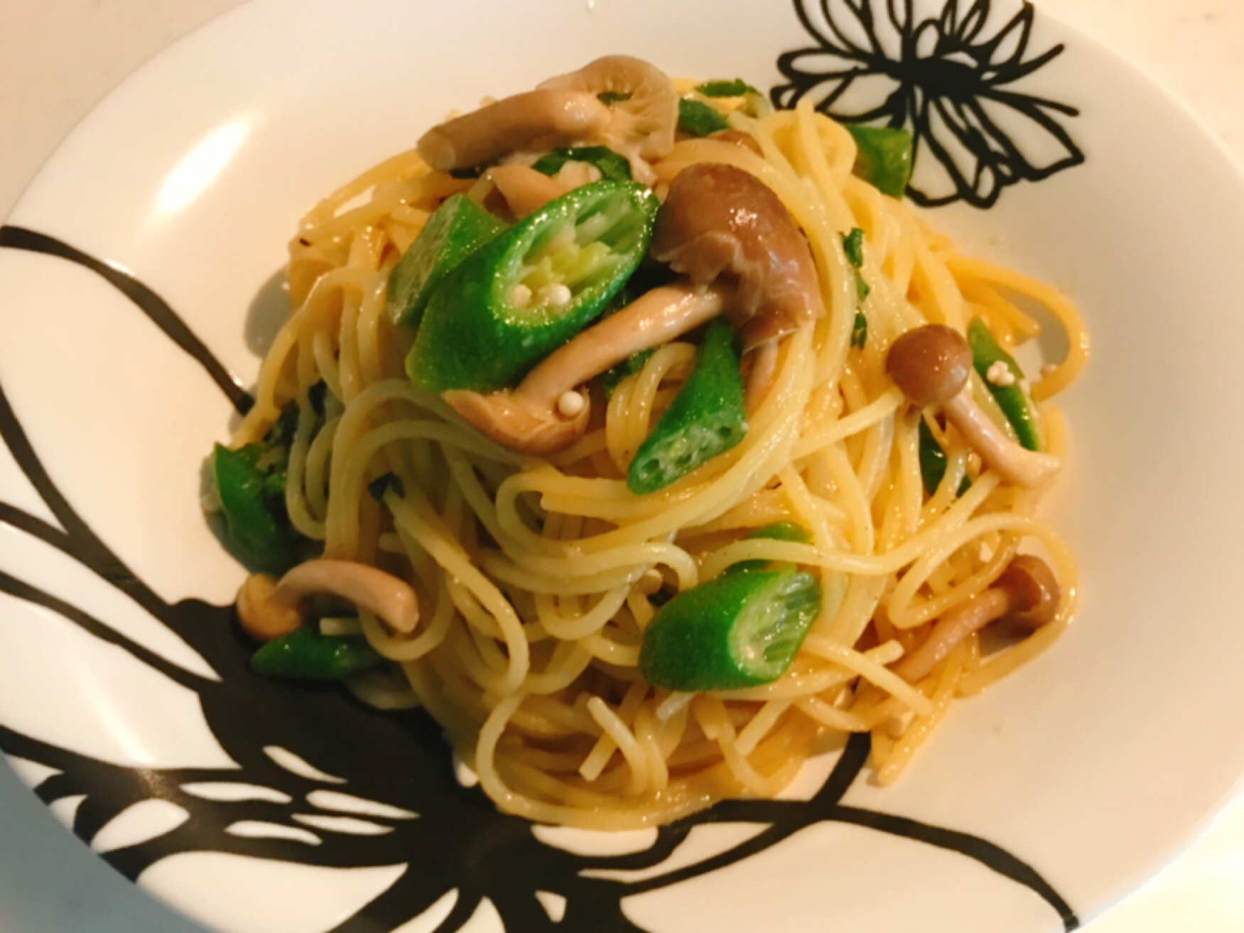 しめじとオクラの和風オイルパスタ♪