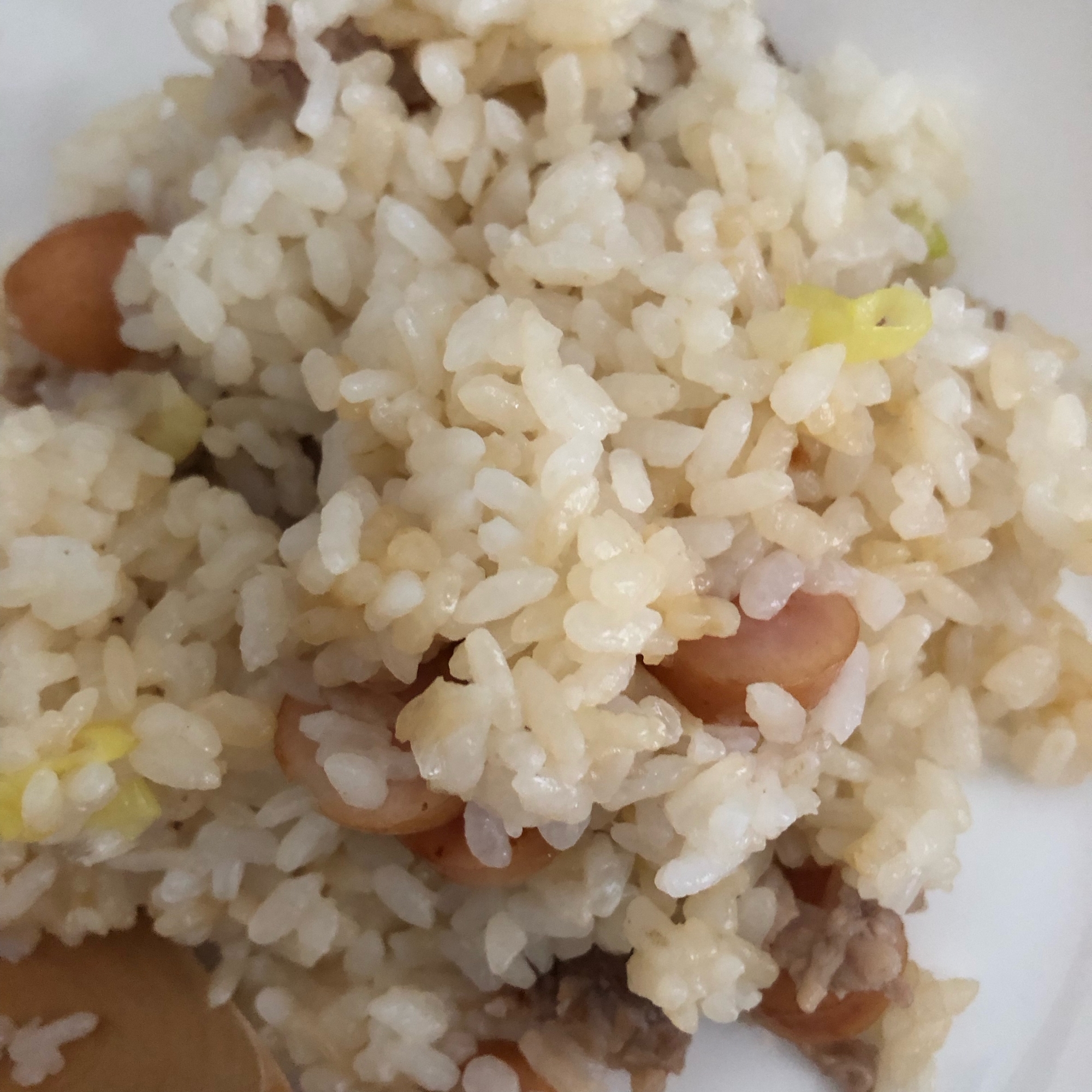 ウインナーと豚肉のチャーハン