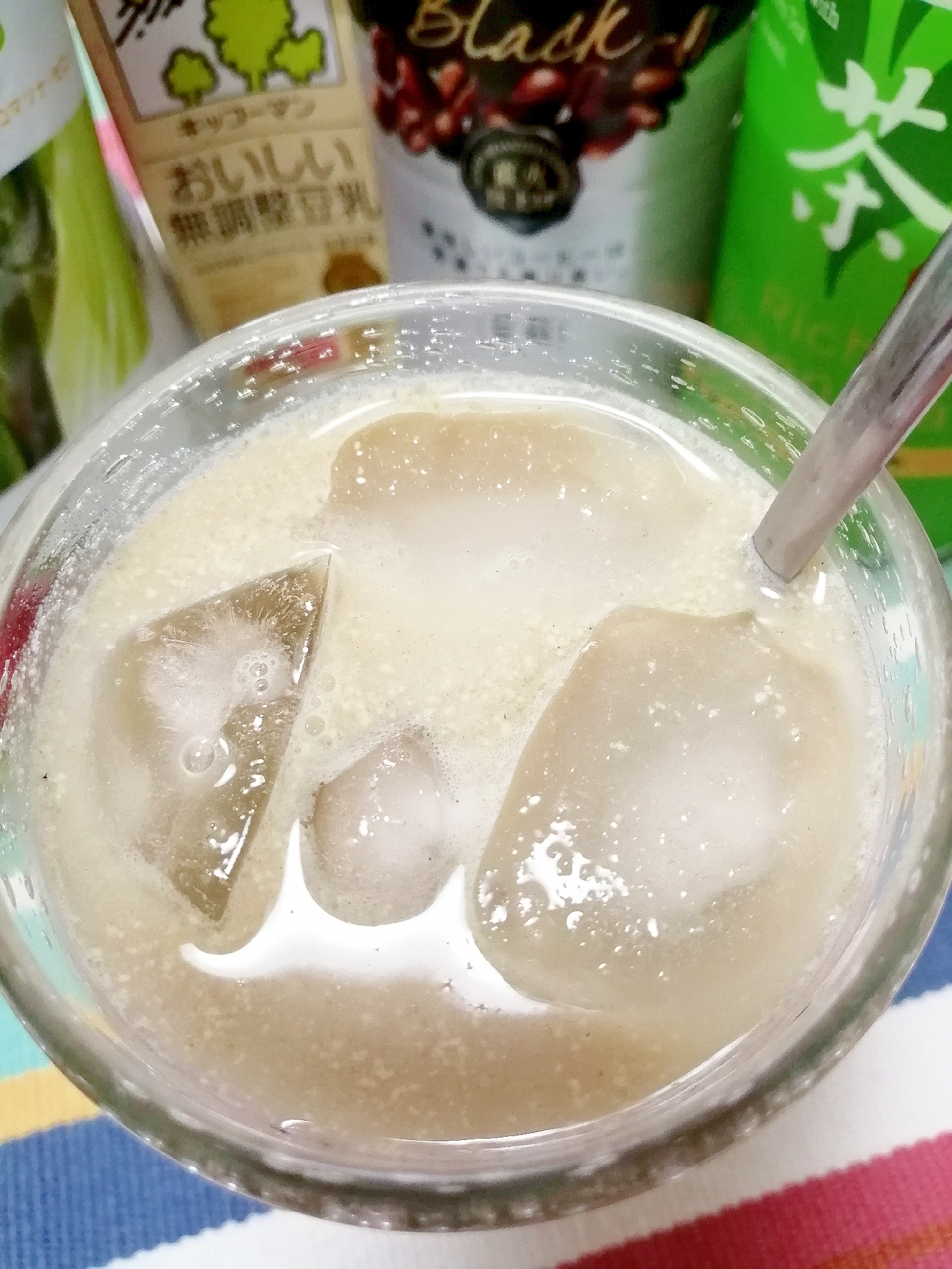 アイス☆ダブルグリーンソイミルクカフェオレ♪