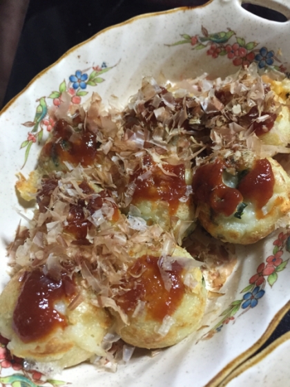 初めて手作りしましたが、ふわふわでとっても美味しいたこ焼きができました！