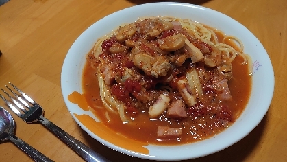 魚介が美味しいトマトスープパスタ☆