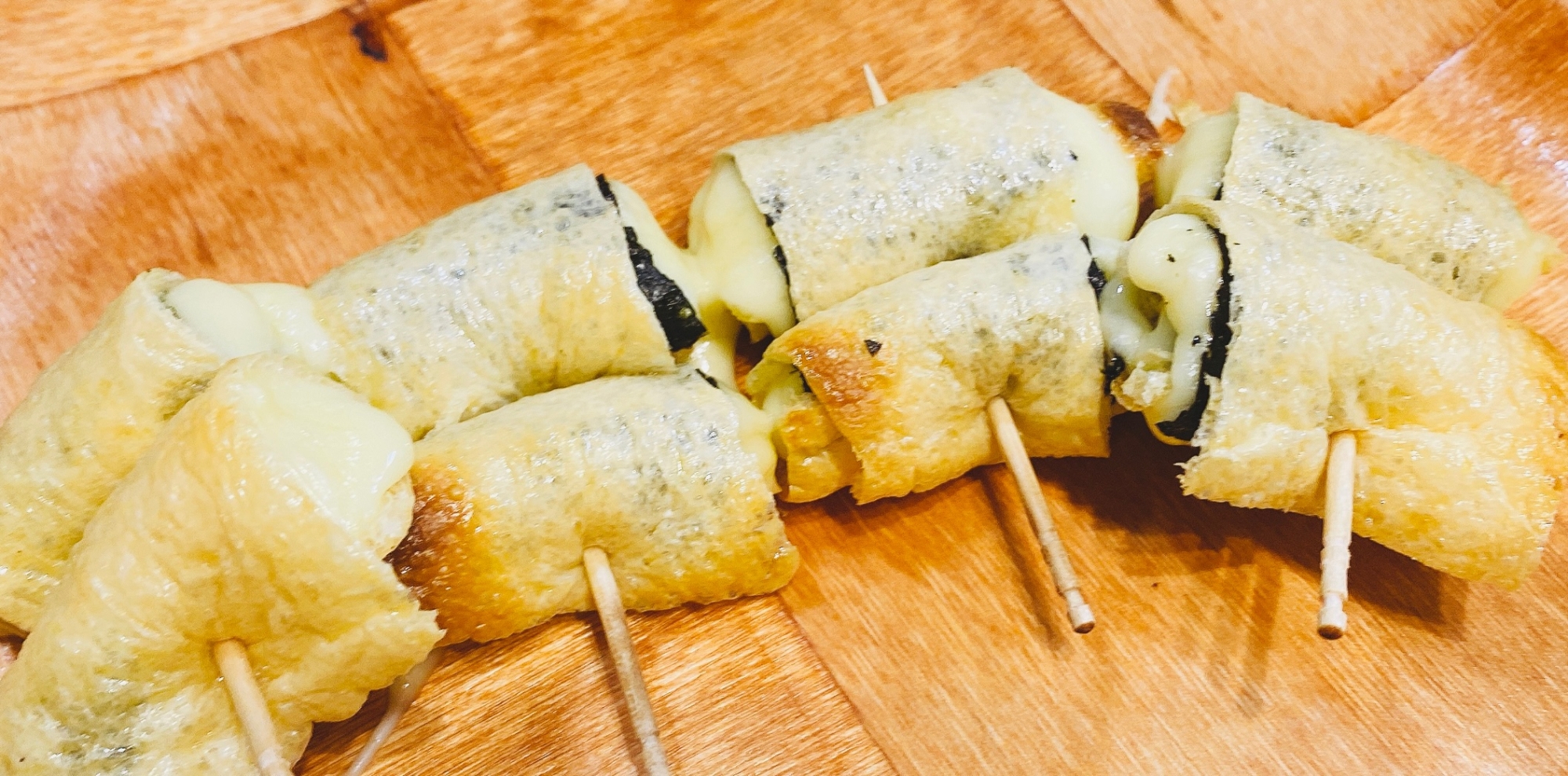 海苔とチーズの油揚げロール