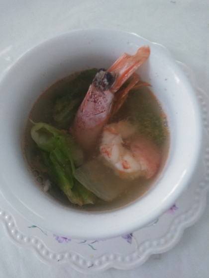 白菜海老のとろとろスープ
