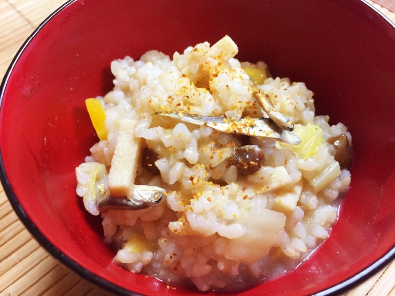 リメイク！高野豆腐と煮干しの味噌汁雑炊
