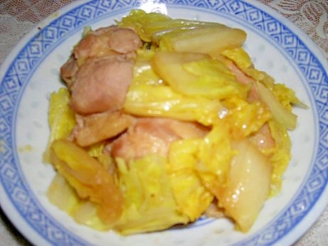 白菜と鶏肉の生姜焼き