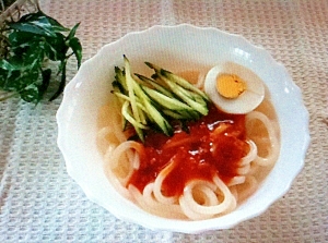 なんちゃって♪麻婆で冷やしジャージャーうどん