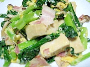 高野豆腐と小松菜の卵とじ