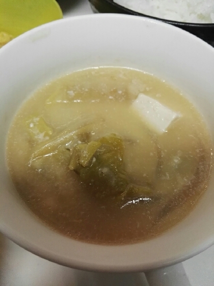 豆乳味噌で白菜スープ