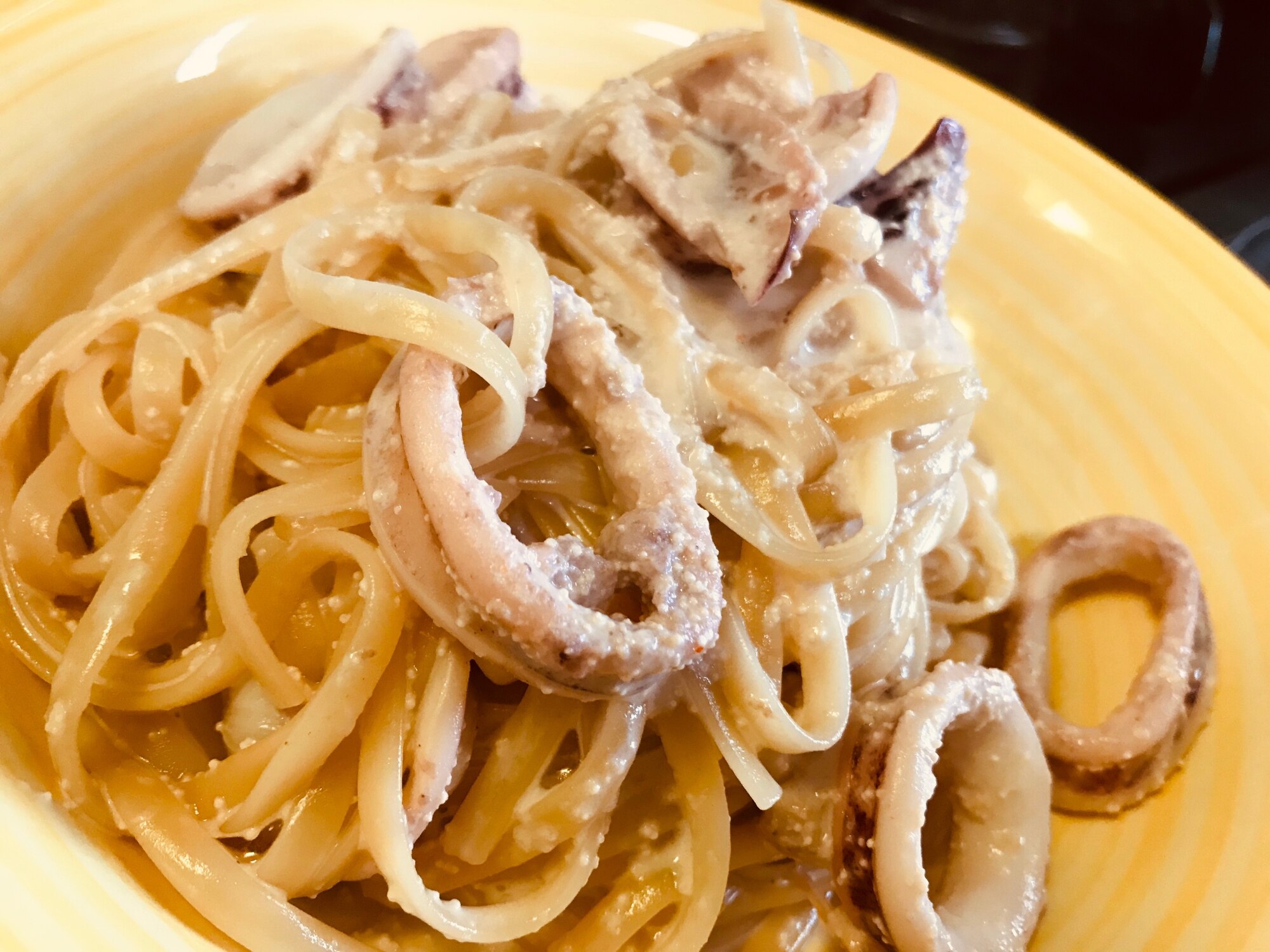 イカの明太クリームパスタ レシピ 作り方 By 怪獣ゴン太 楽天レシピ