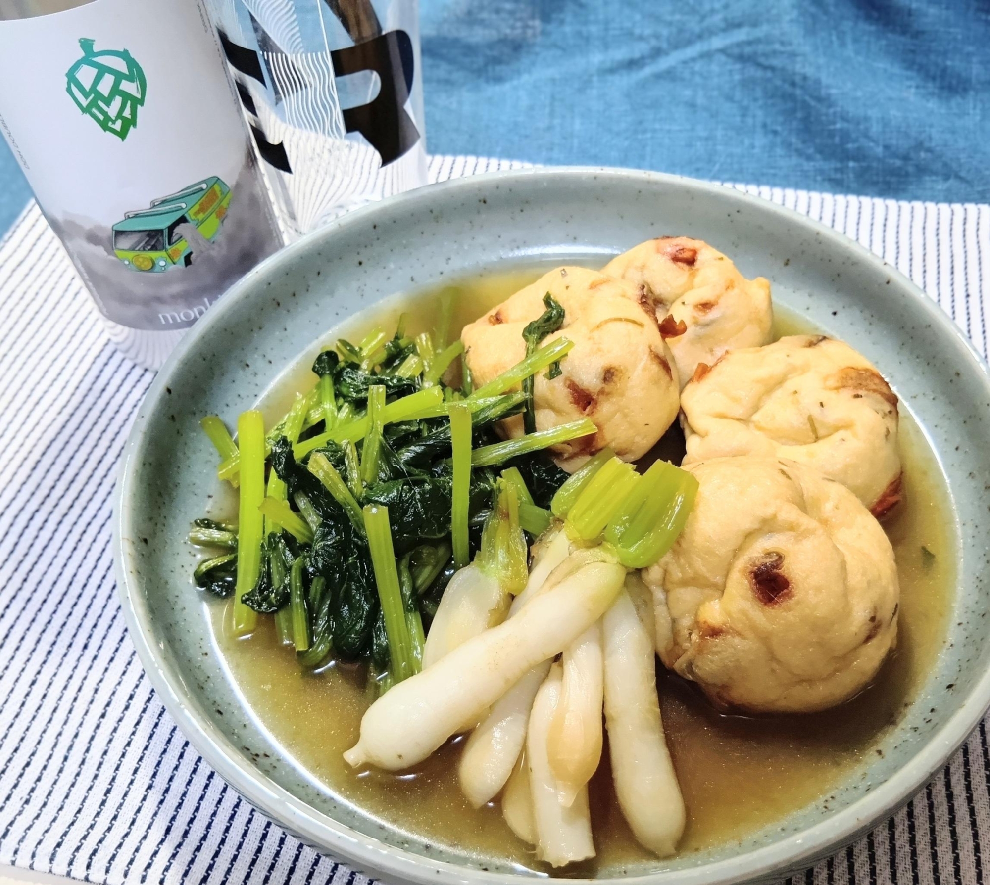 生姜香る！大根菜とがんもどきのあっさり煮