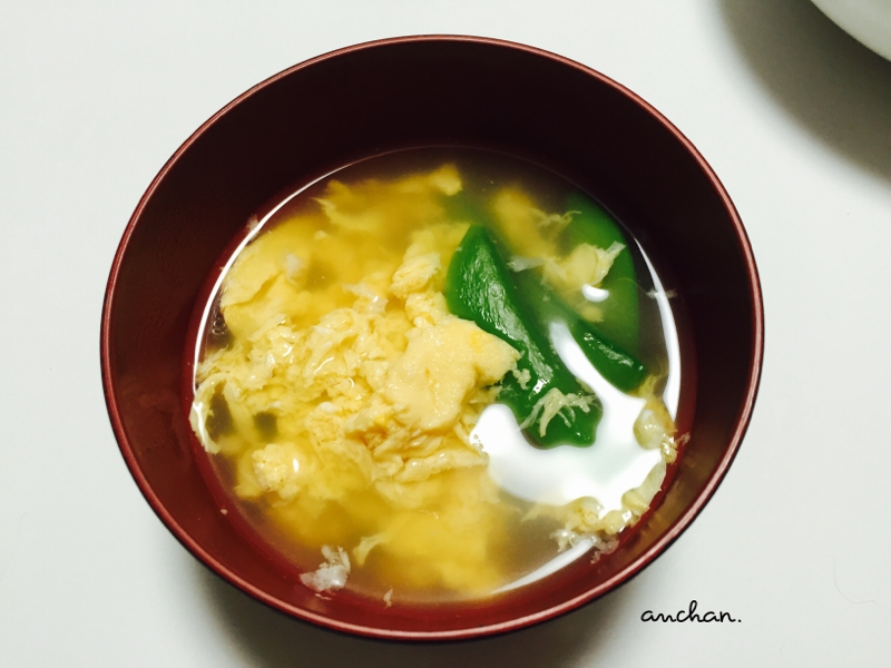 スナップえんどうの中華卵スープ