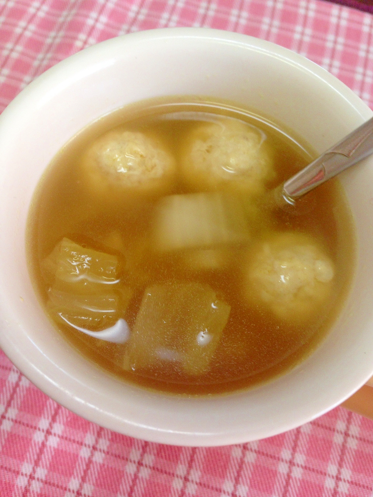 主食級★白菜と鶏肉団子のコンソメ生姜スープ