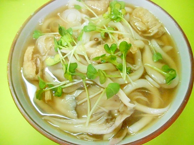 舞茸とえのき油揚げのうどん