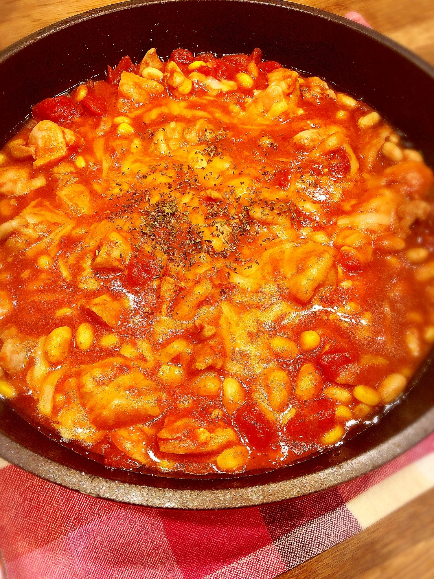 フライパン一つで 簡単 鶏肉と大豆のトマトチーズ煮 レシピ 作り方 By マッカロン 楽天レシピ フライパン一つで 簡単 鶏肉と大豆のトマトチーズ煮 レシピ 作り方 By マッカロン 楽天レシピ