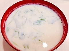 牛乳消費に☆簡単水菜のミルクスープ
