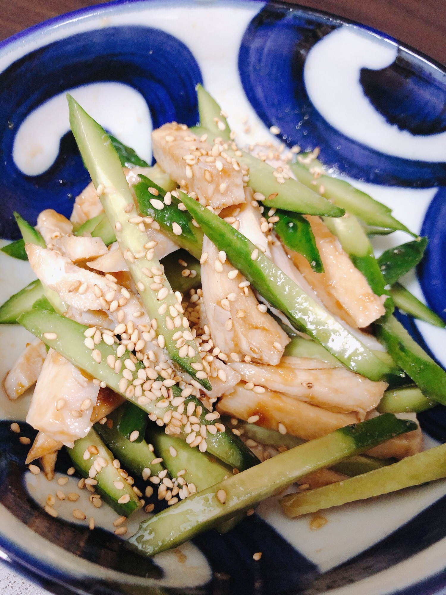 サラダチキンで作る！サラダチキンと胡瓜の中華和え