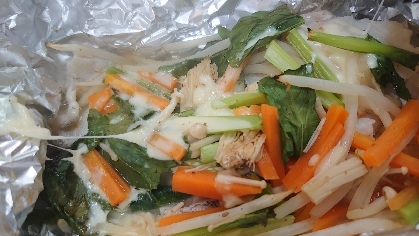 水菜・しめじがなかったので、小松菜・えのきで代用させて頂きました❢野菜を混ぜるのは、楽＆彩りよくいいですね♡とっても美味しかったです(*´︶`*)Thanks!