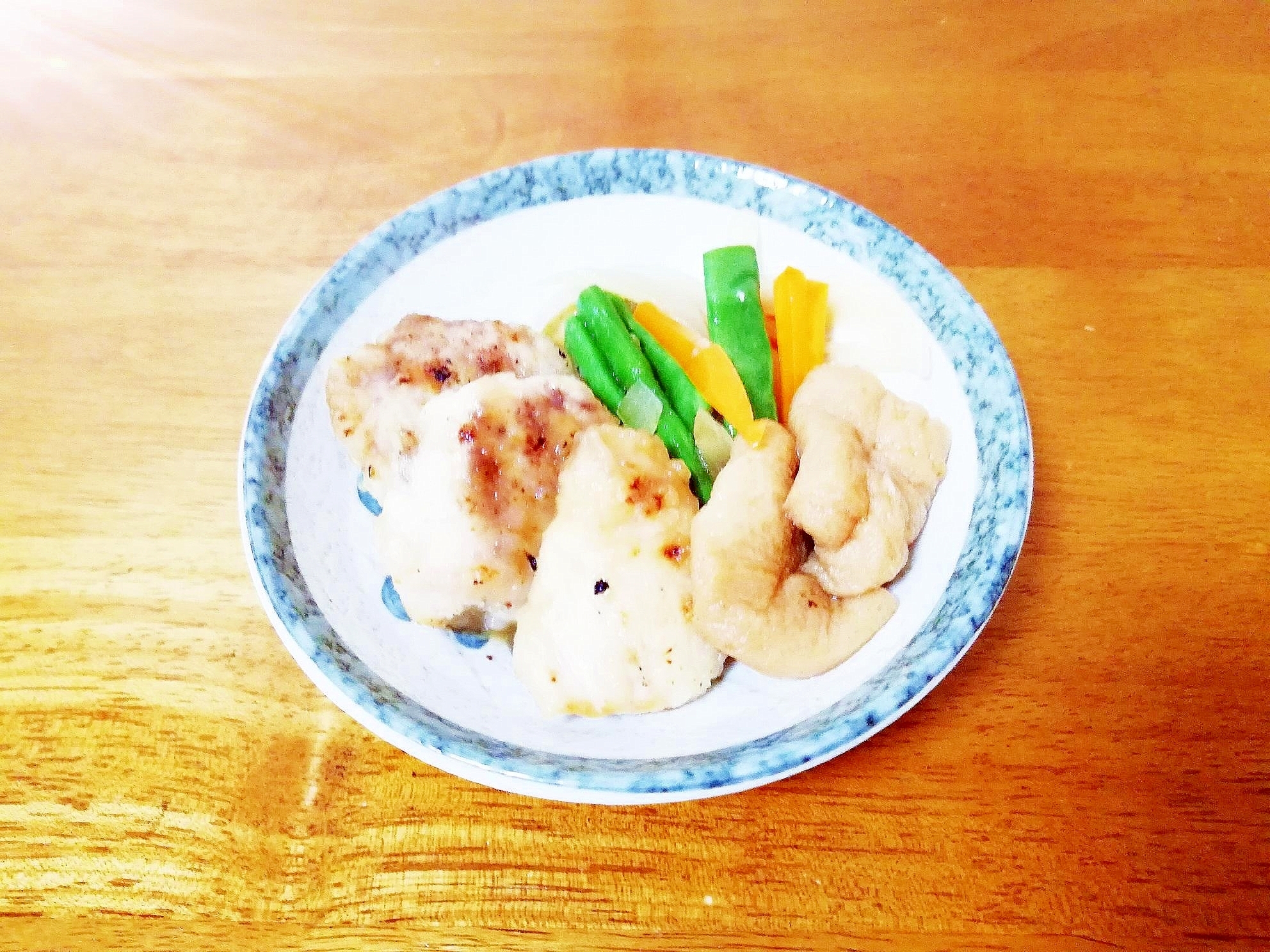 煮揚げ入り♪鶏ムネとインゲンの煮物