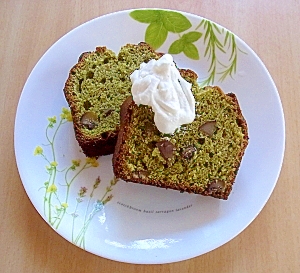 ホットケーキミックスで抹茶と栗のケーキ