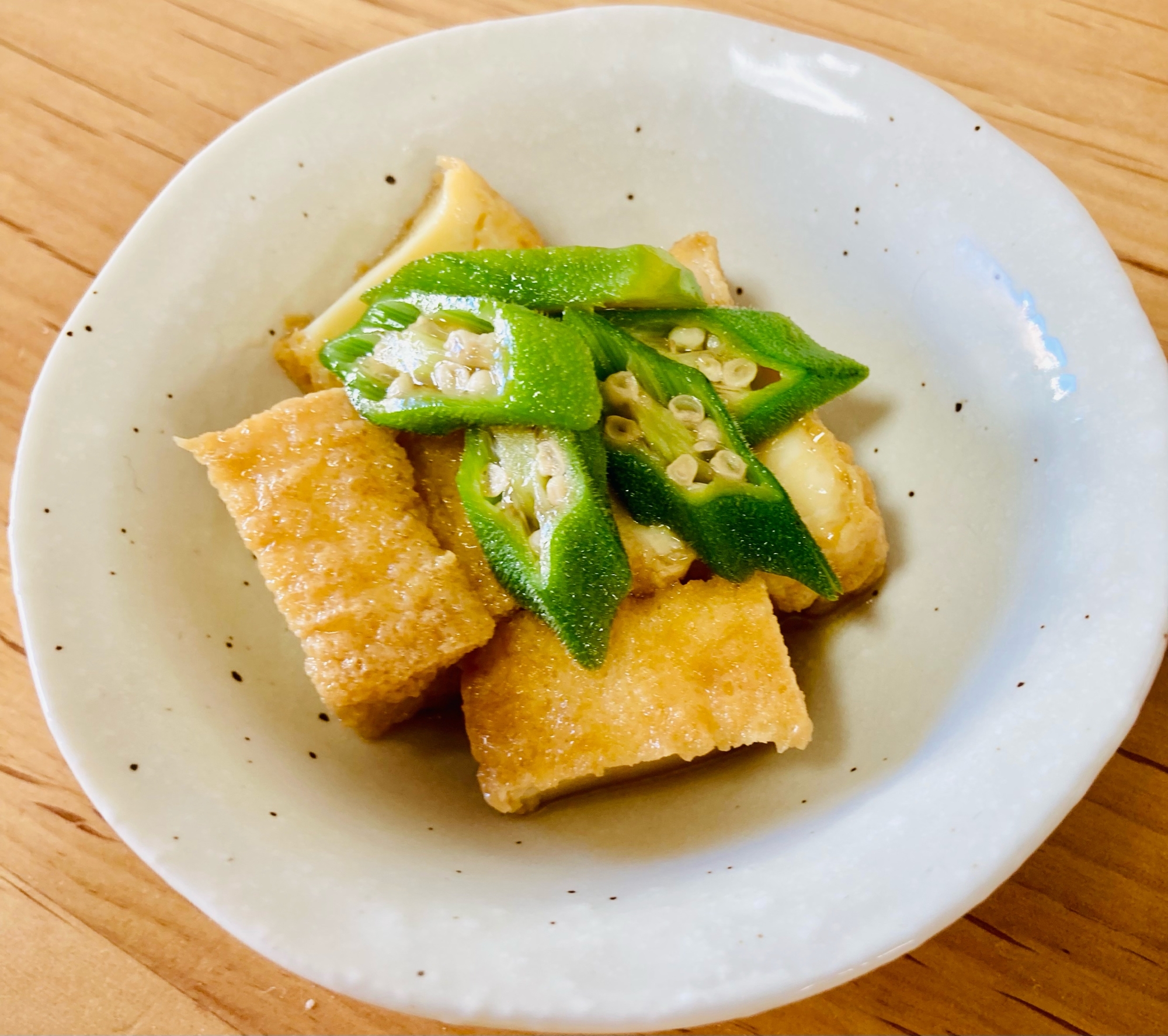 煮るだけ☆オクラと厚揚げの煮浸し