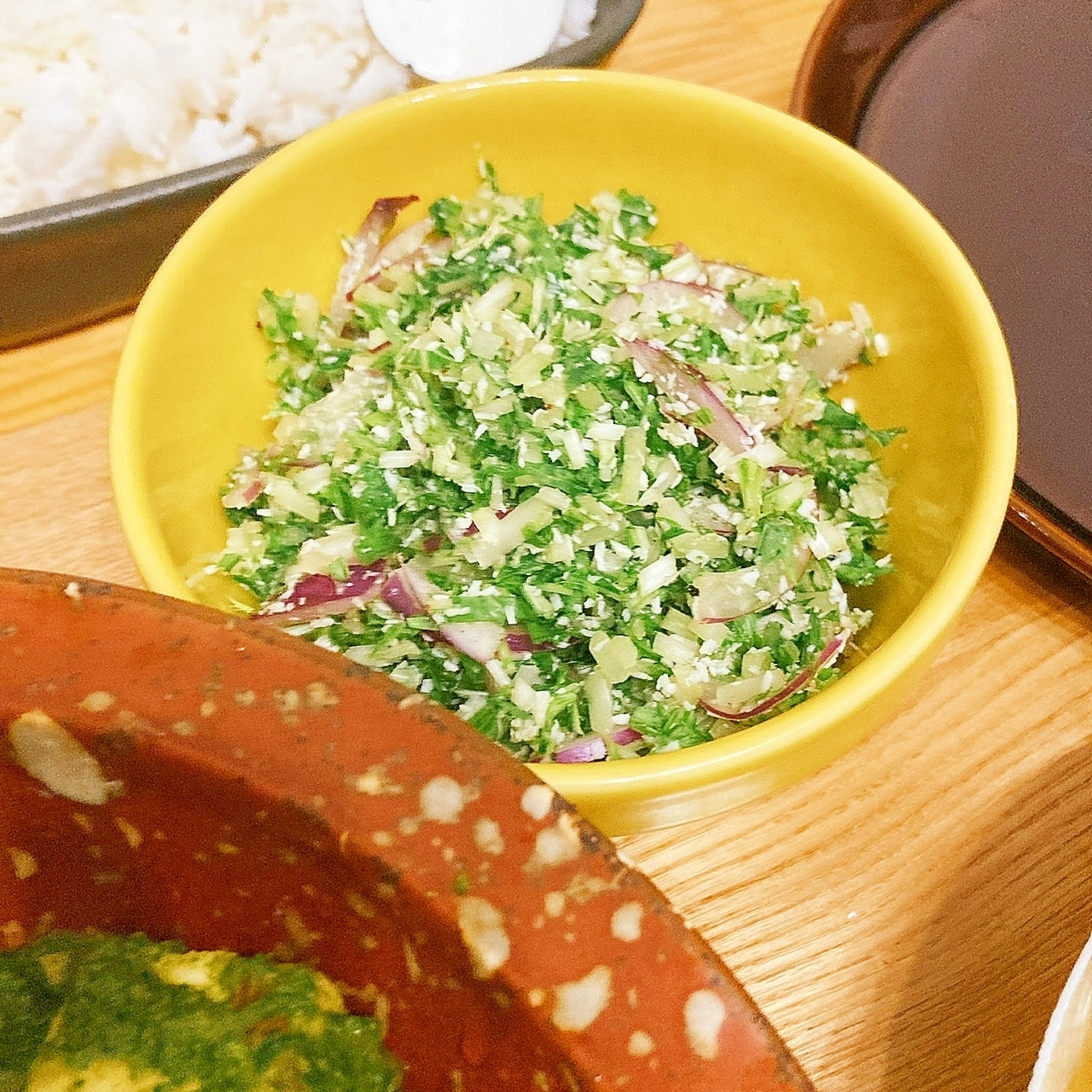 スパイスおかず★水菜のココナッツ和え