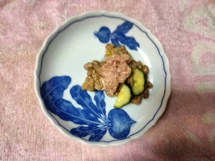 納豆アレンジ ツナマヨサラダのせて