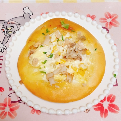 チーズトーストアレンジ ねぎ&ハム マヨかけて
