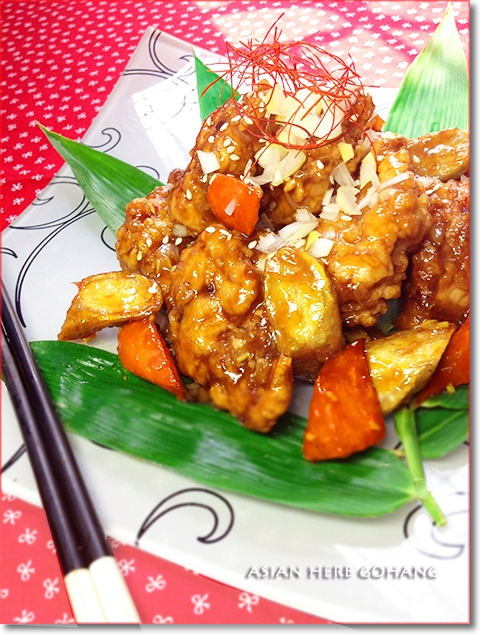 鶏むね肉とごぼうのユーリンチーあんかけ♪