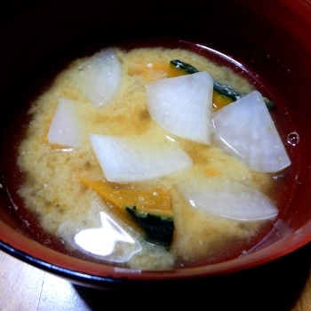 かぼちゃと大根のお味噌汁