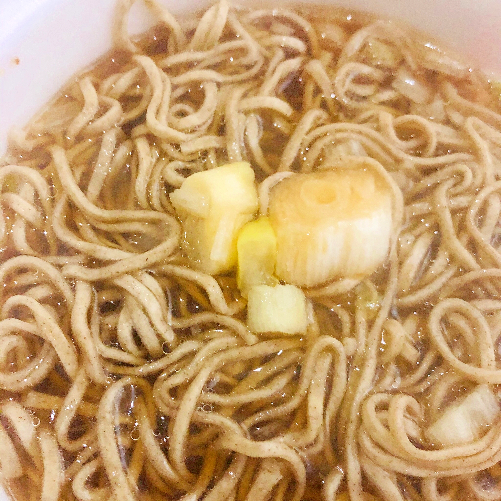 生姜入りのネギ蕎麦