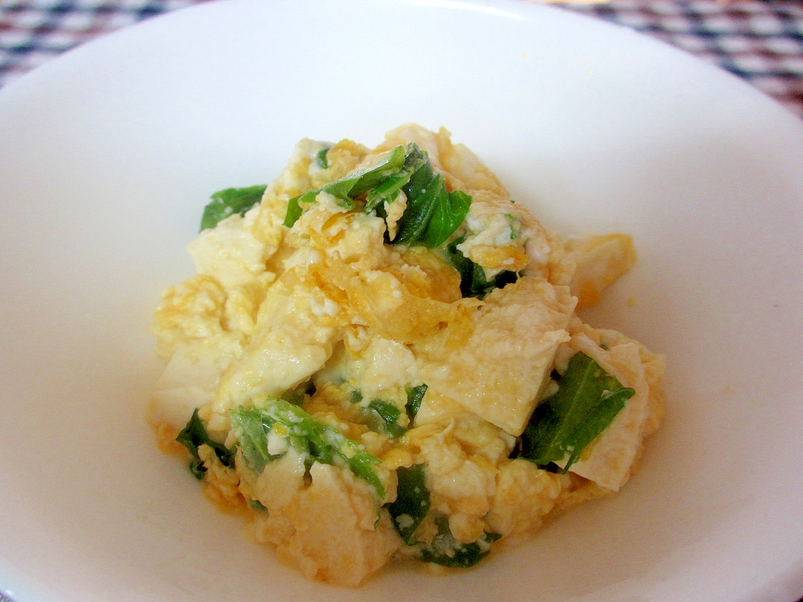 豆腐と卵のシソ炒め