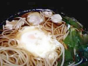 ねぎの青いところも使ってね！お蕎麦