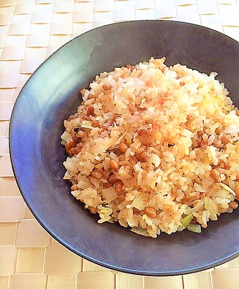 納豆と梅干しのチャーハン