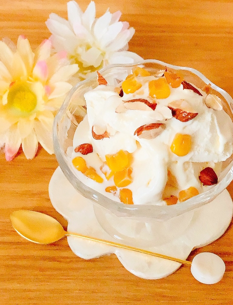 粒つぶコーン×カリカリ♪アイスorヨーグルト