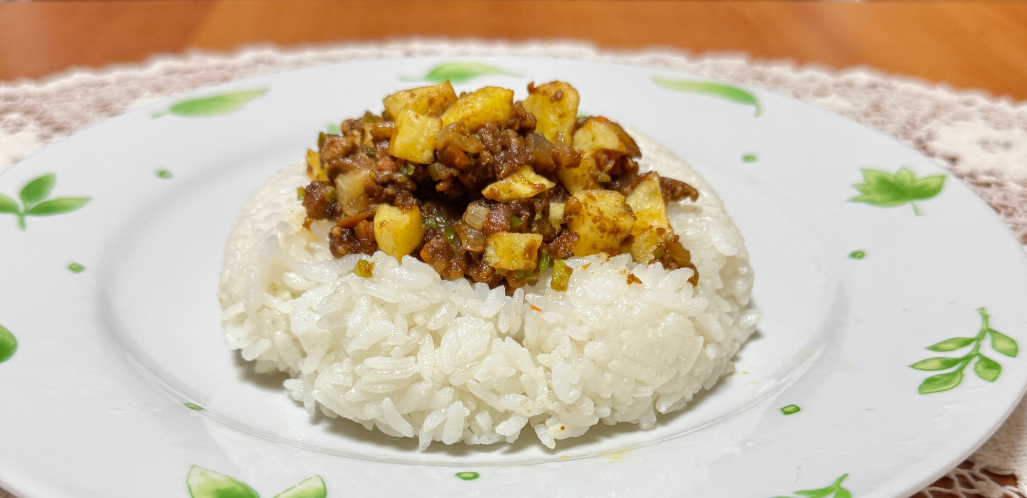 フライドꈍ◡ꈍサイコロポテト入りの☆ドライカレー