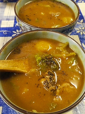 豚角味噌スープ