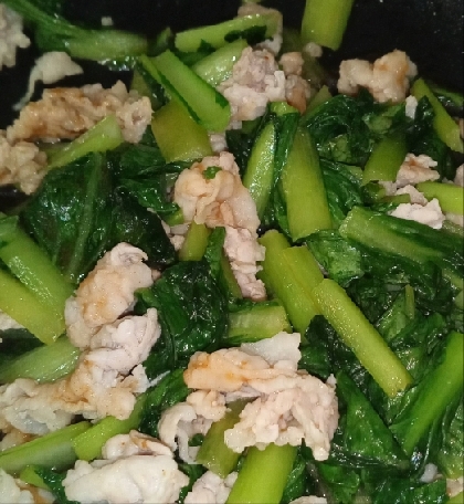 豚肉と小松菜炒め