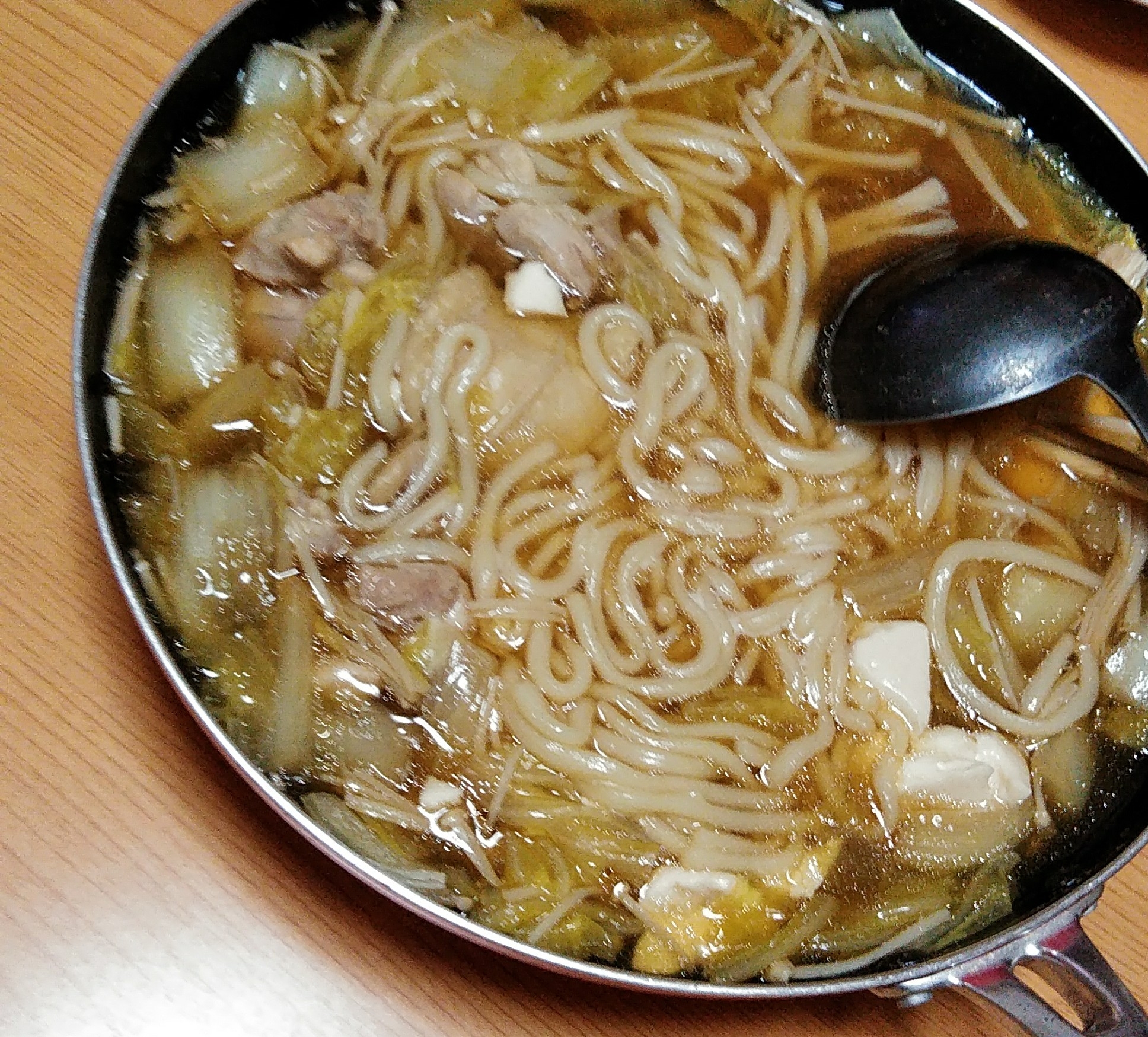 鍋つゆで♪鶏野菜うどん煮