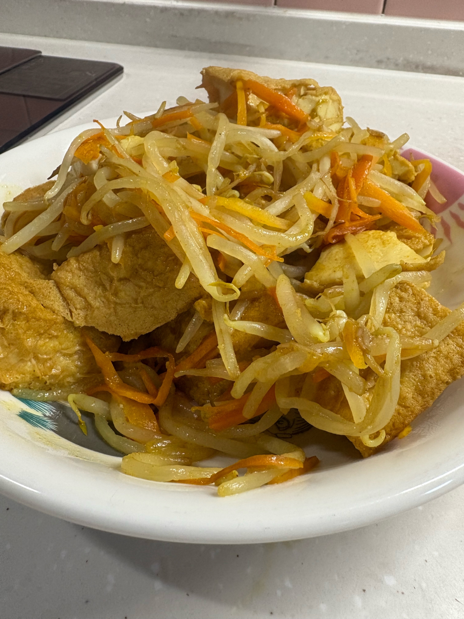 厚揚げと野菜のカレー炒め